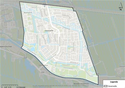 Kaart van Gouda met de locatie van station Goverwelle en nabijgelegen sportscholen