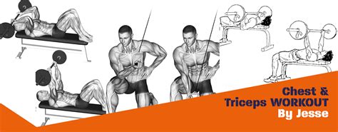 Schema met Calisthenics oefeningen voor borst en triceps