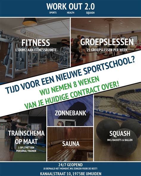 Schema van groepslessen in een sportschool
