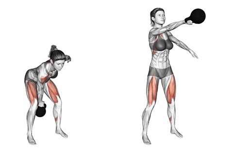 Vrouw die kettlebell swing uitvoert