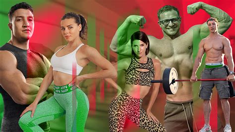 Collage van populaire fitness YouTubers