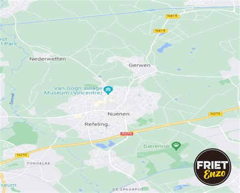 Kaart van Nuenen met de locatie van Basic-Fit