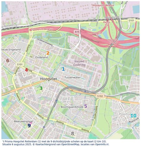 Kaart van Hoogvliet met locaties