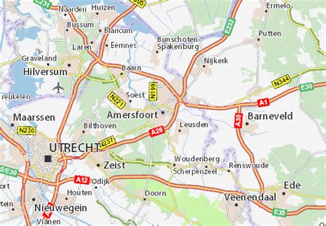 Kaart van Amersfoort met de locatie van Basic-Fit Groningerstraat