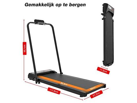 Diagram loopband met afmetingen loopvlak