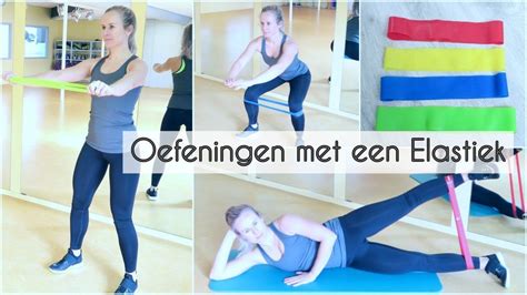 Illustratie van de 5 basis oefeningen met elastiek