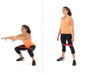 Squat met weerstandsband