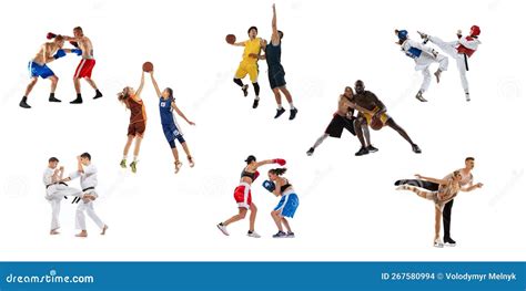 Collage van verschillende sportactiviteiten
