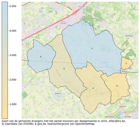 Kaart van de regio Anzegem met aanduiding van trainingslocaties