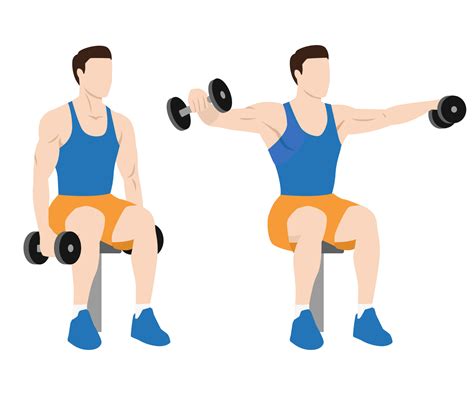 Schema met correcte en incorrecte houding bij dumbbell side raises