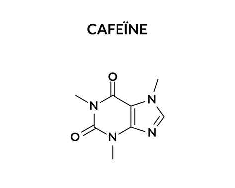 Schema van de werking van cafeïne in het lichaam