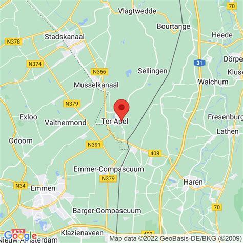 Locatie van Bewegingscentrum Ter Apel op een kaart