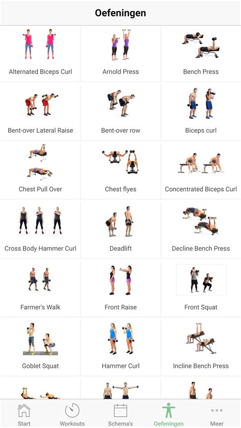 Overzicht dumbbell oefeningen voor thuis