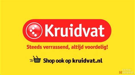 Logo van Kruidvat met een slogan over gratis bezorging of afhalen