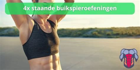 Illustratie van staande buikspieroefeningen