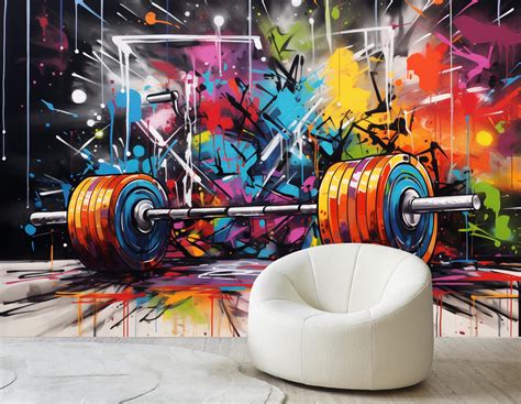 inspirerende muurschildering sportschool