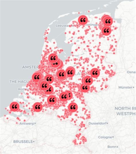 Kaart met de locaties van personal trainers rondom Nootdorp