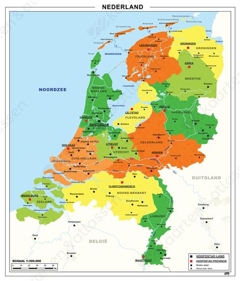 Kaart van Nederland met markeringen op grote steden waar sportwinkels te vinden zijn
