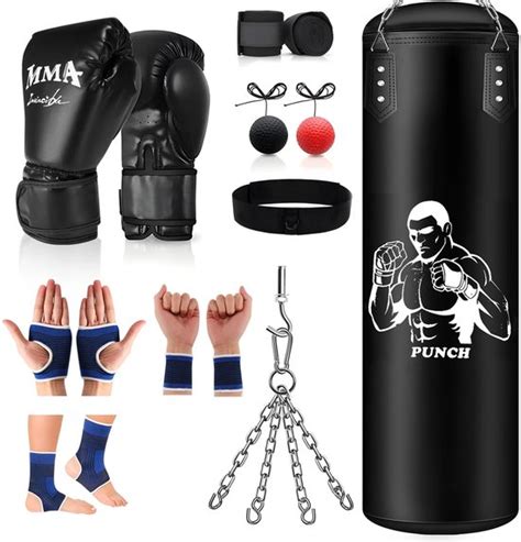 Boks set met handschoenen en bokszak