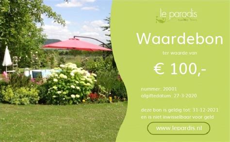 Voorbeeld van een waardebon