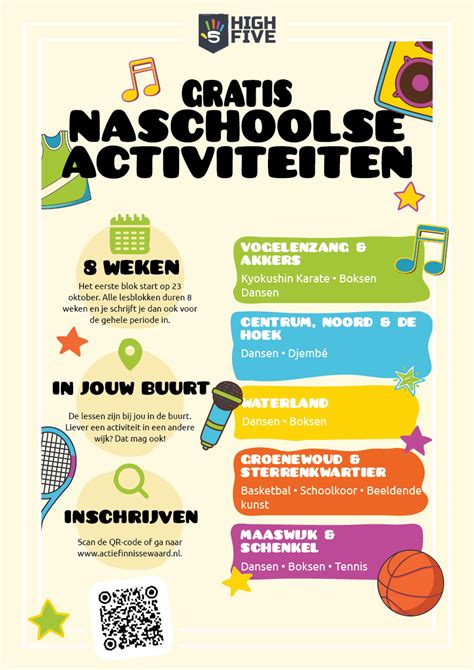 Overzicht van verschillende sport- en cultuuractiviteiten