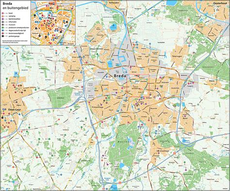 Kaart van Breda met de locaties van Basic-Fit