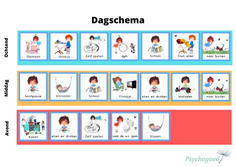 Schema met dagelijkse routines