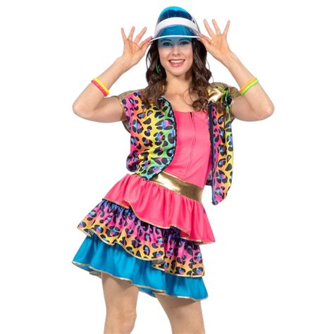 Foute party outfit dames met neonkleuren en glitter