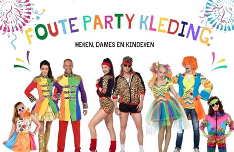 Overzicht van foute party kleding in een winkel