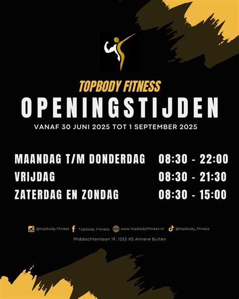Openingstijden sportschool