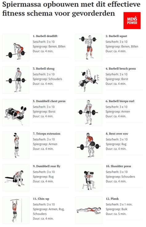 Schema van een 15 minuten HIIT workout thuis