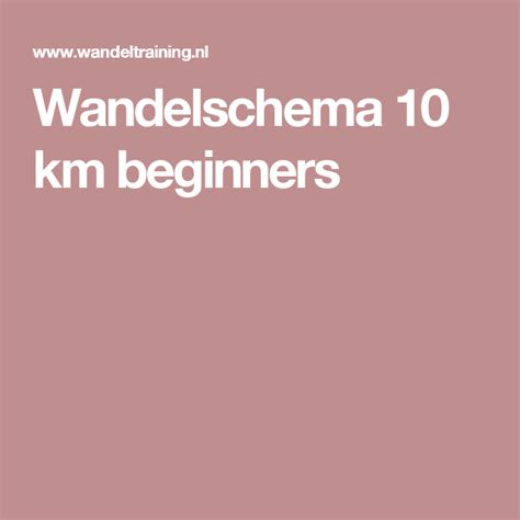 Schema voor wandeltraining