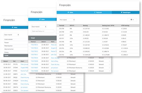 Screenshot van de Trainin software interface