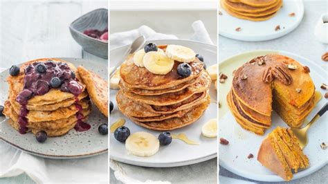 Gezonde toppings voor pannenkoeken zoals fruit en yoghurt