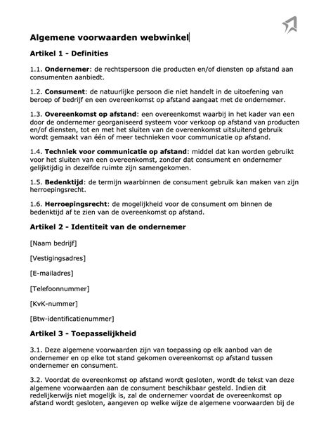 Document met algemene voorwaarden van een sportschool