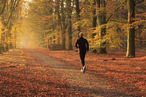 Een persoon die hardloopt in een park