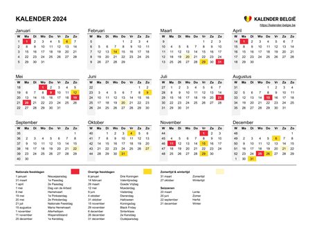 Kalender met markeringen van opzegtermijnen