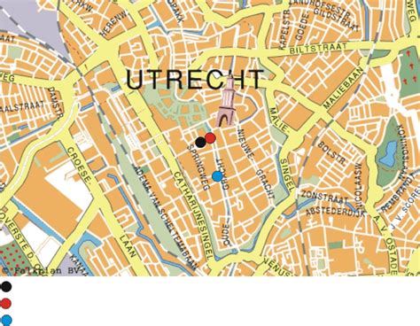Kaart van Utrecht met de locatie van Kanaleneiland gemarkeerd