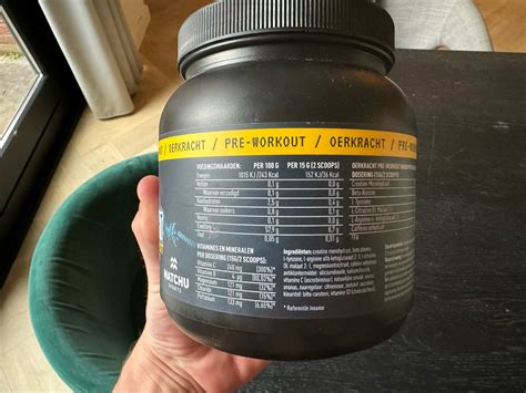 Ingrediënten van een pre-workout supplement