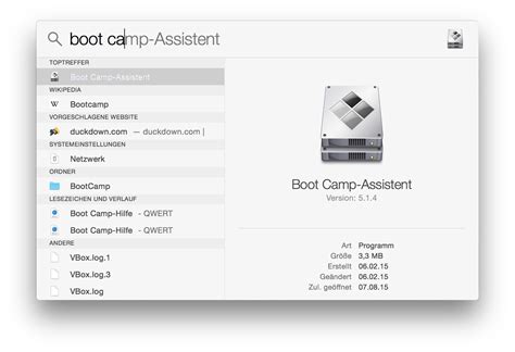 Diagram van de Boot Camp-assistent interface
