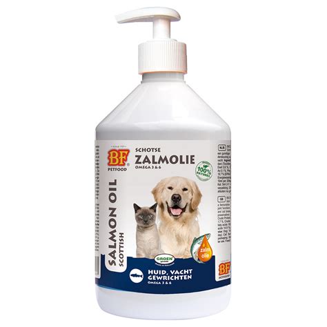 Schema met voordelen van zalmolie voor honden