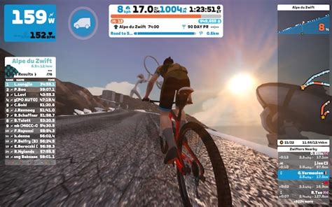 Afbeelding van de Alpe du Zwift klim