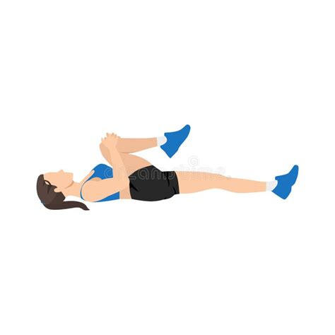 Illustratie van de knie-naar-borst stretch