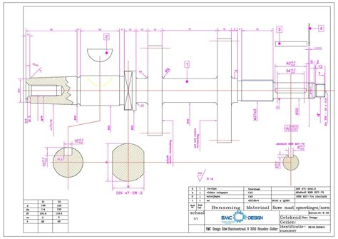 Technische tekening van een houtklover