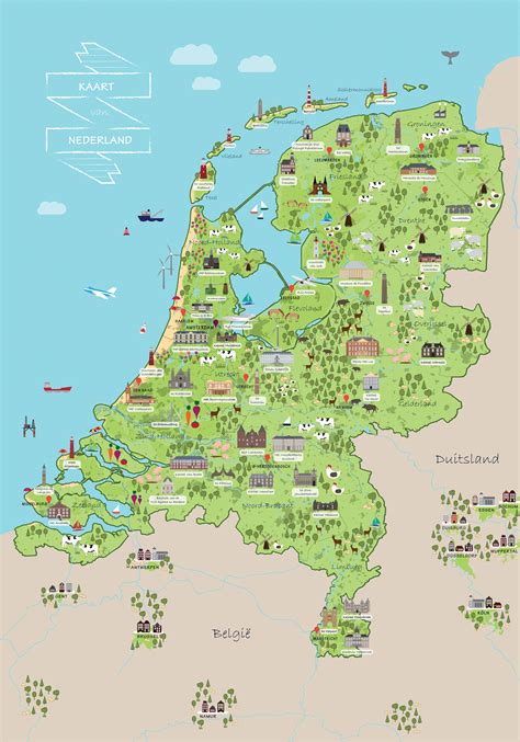 Kaart van Nederland met potentiële locaties voor hotels met fitness