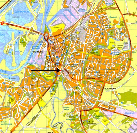 Kaart van Roermond met de locatie van Basic-Fit Oranjelaan