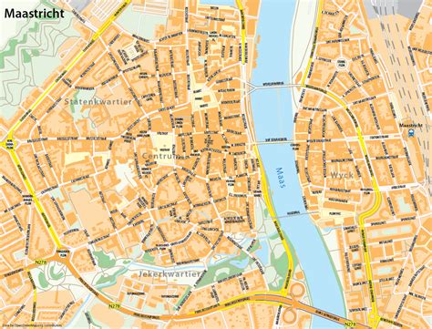 Kaart van Maastricht met de locatie van de sportschool