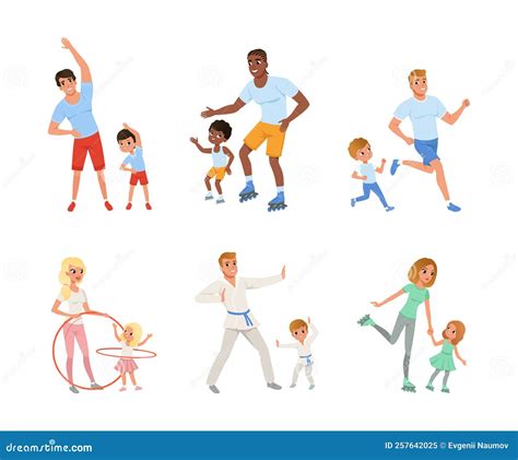 Moeder en kind sporten samen