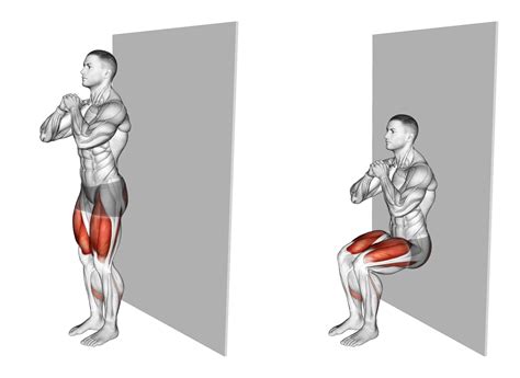 Afbeelding van veilige knie-oefeningen zoals wall sits en straight leg raises