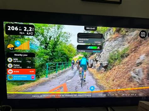 Screenshot van Zwift met rennerslijst